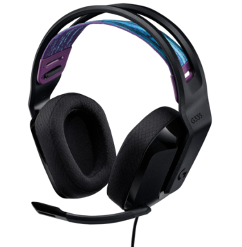 Logitech G335 Wired Gaming Headset, with Flip to Mute Microphone, 3.5mm Audio Jack, Memory Foam Earpads, Lightweight – Black